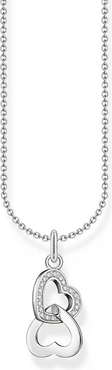 Thomas Sabo Kette mit Anhänger verschlungene Herzen Silber (925 Sterlingsilber, 38 cm)
