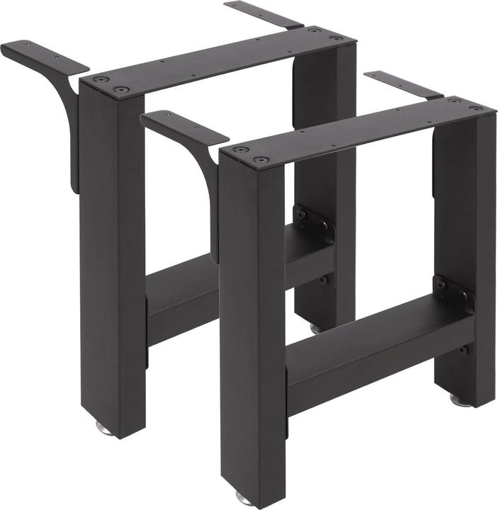 Image du produit Wiltec Pied de Banc d’assise Profil carré 30x43cm Noir Revêtement par poudre Piètement de Banquette Meuble