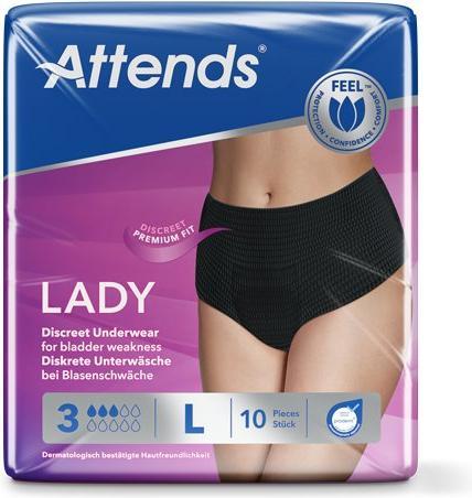 Actual product image Attends Lady 3 Discreet L black Btl 10 pcs. (10 x, L)