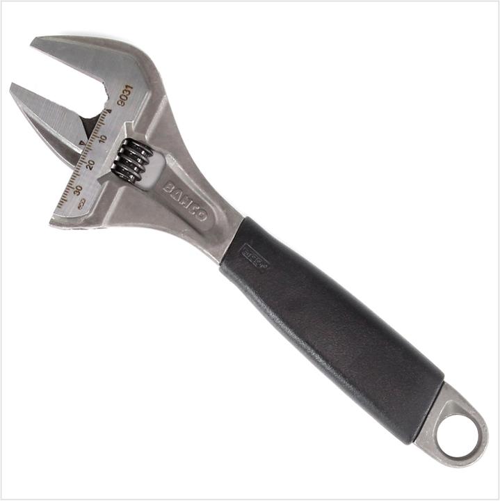 Produktbild Bahco ERGO 38-mm-Rollgabelschlüssel mit extragrosser Öffnungsweite, Zentralmutter und Gummigriff, phospha (38 mm)