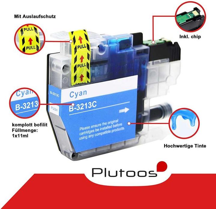 Produktbild Plutoos Brother LC-3213 Patronen XXL kompatibel, 4er Farbset (M, Y, C, BK)