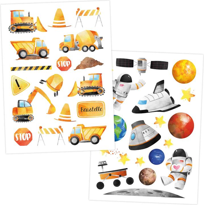 Actual product image Papierdrachen Metallic Tattoo Set 5 - Bagger & Dino