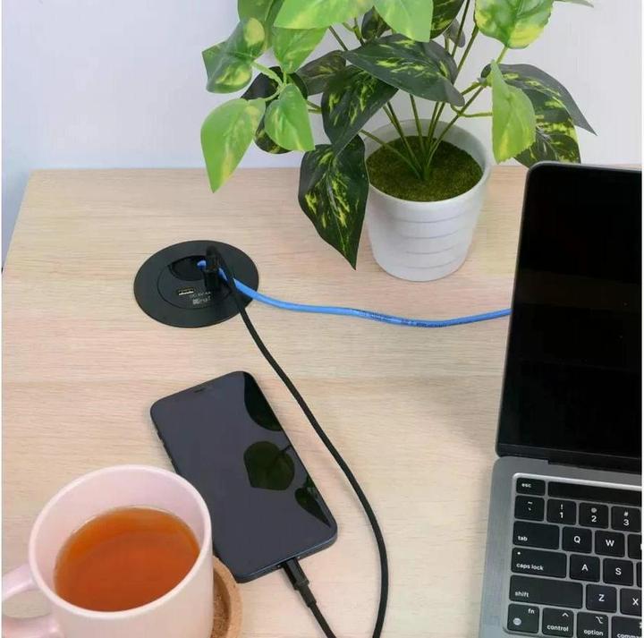 Produktbild Max Hauri Office Line Kabeldurchführung mit USB/A und USB/C Charger