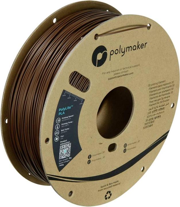 Actual product image Polymaker PolyLite PLA (PLA, 1.75 mm, 1000 g, Brown)