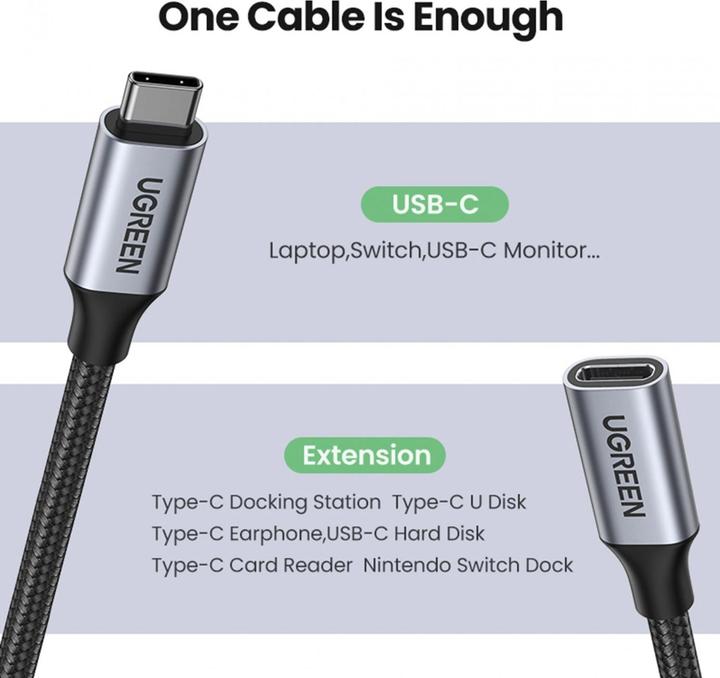 Produktbild Ugreen USB C – USB C (1 m, USB 3.1, 100 W)