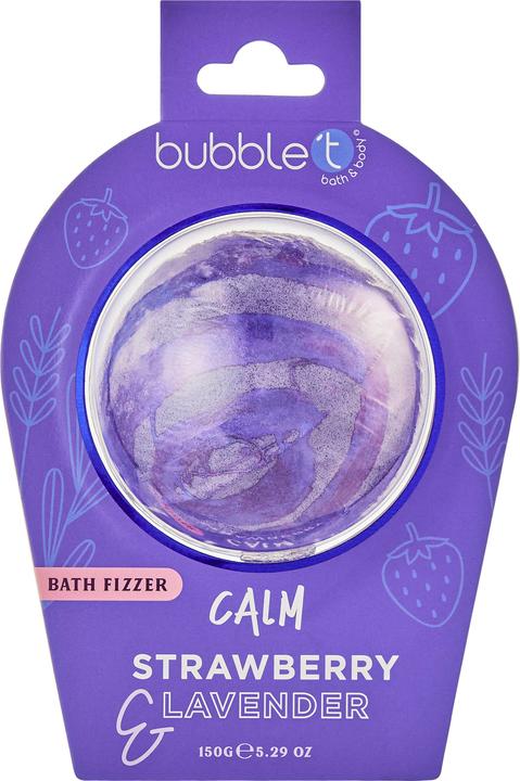 Produktbild Bubble T Bath Fizzer Calm Strawberry & Lavender 150g (Badeperlen)