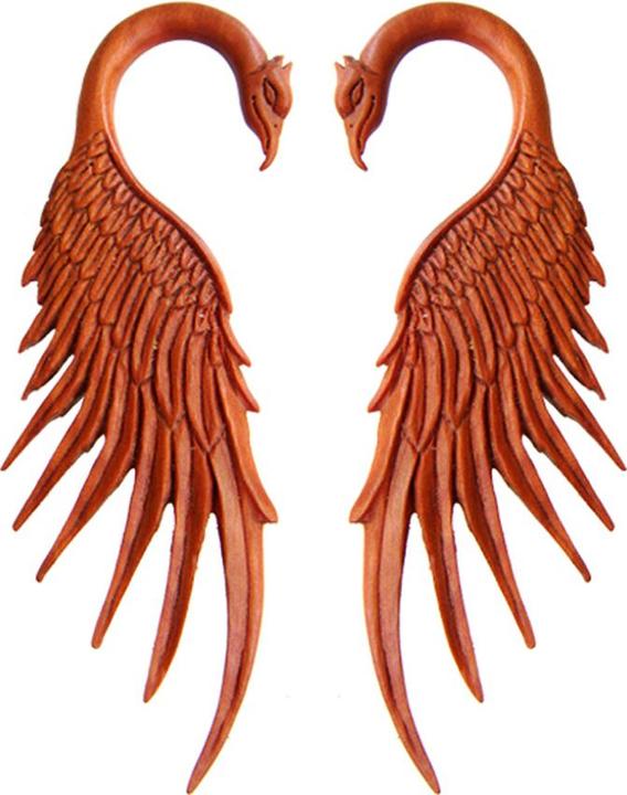 Produktbild Star Piercing Ohrgewicht Spirale Pelikan aus Narra Holz (2stk) (ohne Messing, Organisch)