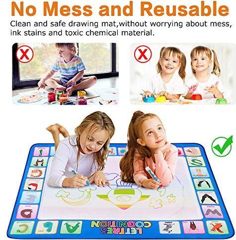 Immagine prodotto Activity Board Tappetino per scarabocchi d'acqua Aqua Magic Doodle Painting Mat 100 * 78cm XL Aqua Drawing (100 x 78 cm)