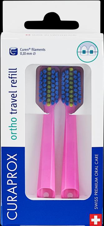 Immagine prodotto Curaprox CS 5460 Set da viaggio Ortho ricarica rosa (Morbido, 2 x)