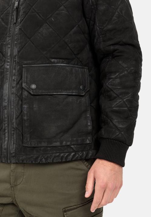 Produktbild Camel Active Leder-Steppjacke mit Strickkragen (54)