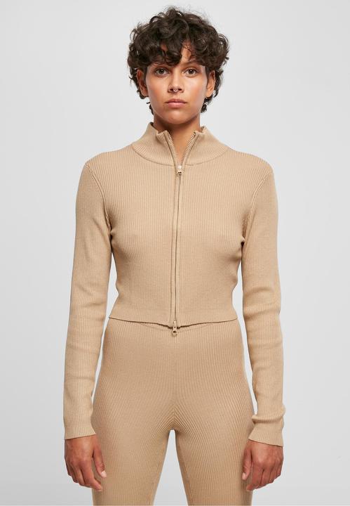 Actual product image Urban Classics Ladies Cropped Rib Knit Zip Cardigan - 19407 (XXL)