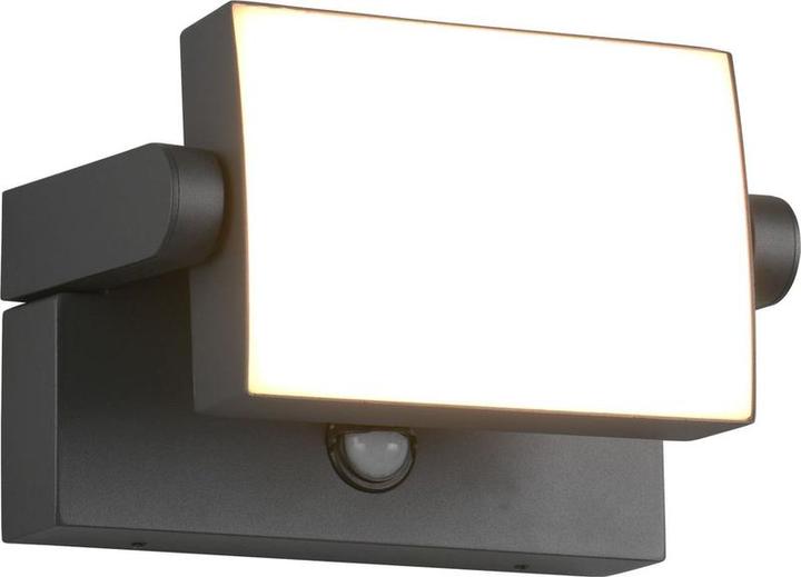 Trio Kansas - Wall lamp - Anthracite - incl. 1x SMD 10W - Movement sensor - Tiltable - Outdoor light (1000 lm, IP54)