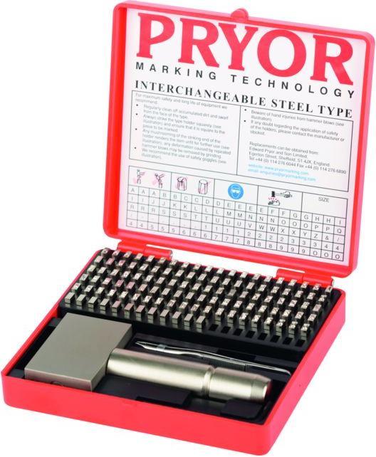 Produktbild Pryor Auswechselbare Schlagzahlen und Schlagbuchstaben Normalschrift Satz 0 - 9 und A - Z