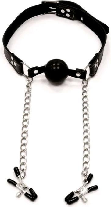 Actual product image Fetish Collection Deluxe Ball Gag En Tepelklemmen