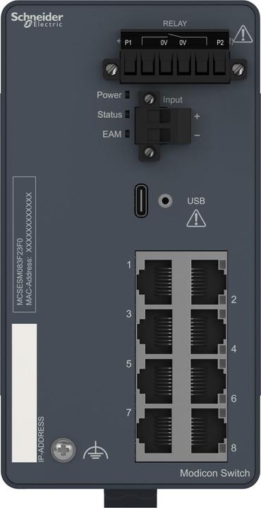 Produktbild Schneider Electric Schneider Modicon Managed MCSESM083F23F0Switch -8 Ports für Kupfer - Kupferdraht (8 Ports)