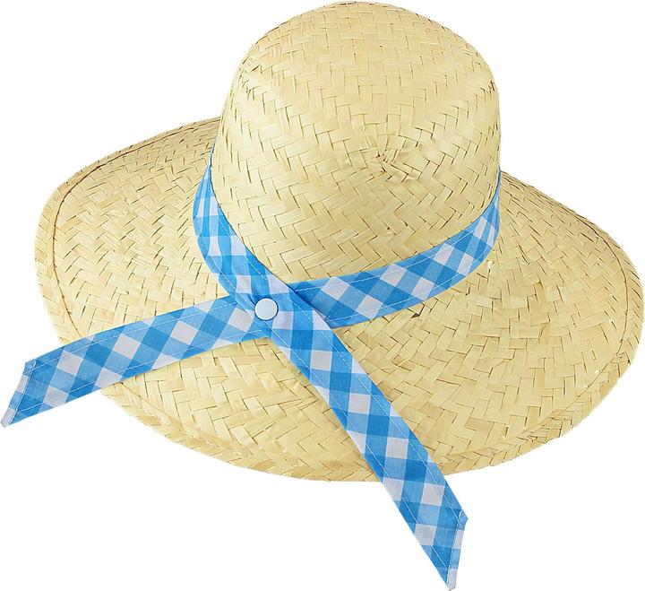 Actual product image Magni Farmer's wife straw hat with blue ribbon