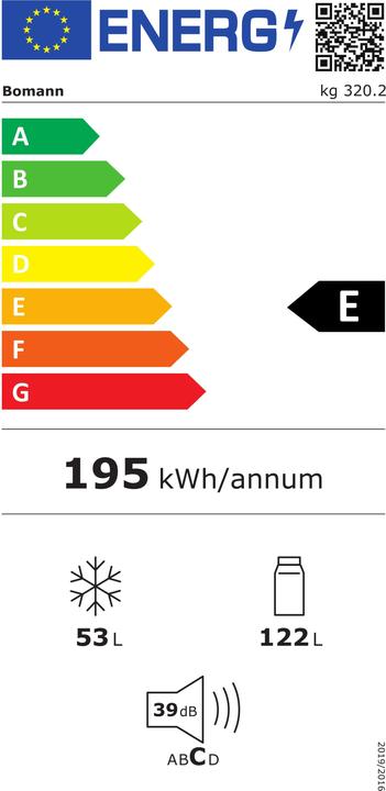 Energy Label Bomann KG 320.2 ix-look (165 l)