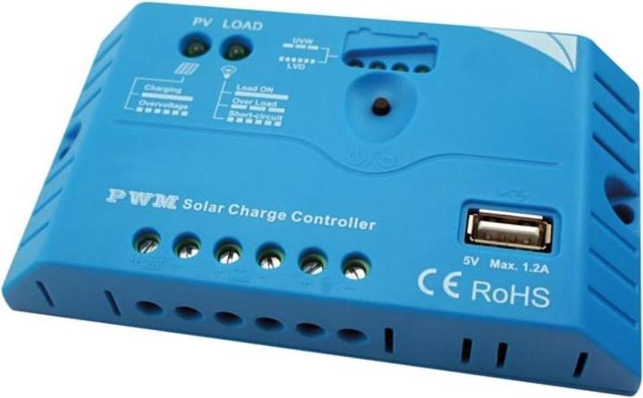 Produktbild Velleman PWM SOLAR-LADEREGLER MIT USB-AUSGANG - 10 A - 12/24 VDC