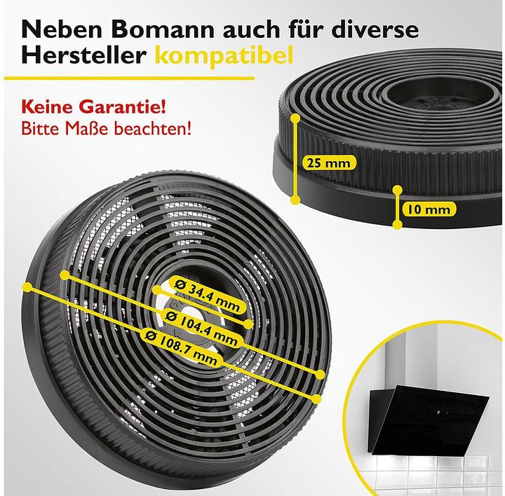 Immagine prodotto Bomann KF 571 2 pezzi, filtro ai carboni attivi per DU 774/7602 nero