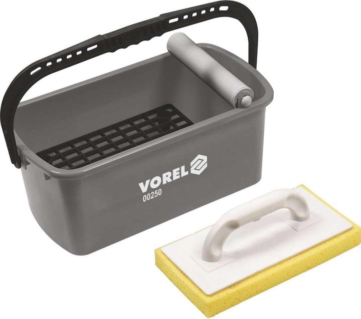 Actual product image Toya Vorel professional tile washing set 10 litres, 4 pieces with roller attachment, wash board, bucket (25 cm)