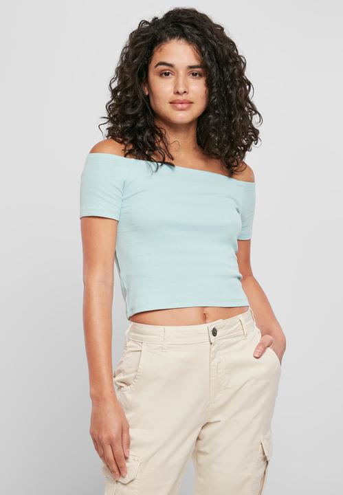 Actual product image Urban Classics Ladies Off Shoulder Rib Tee (L)
