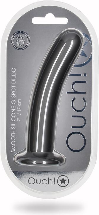 Image du produit Ouch! Smooth G-Spot Dildo - 7" / 17 cm - Gun Metal