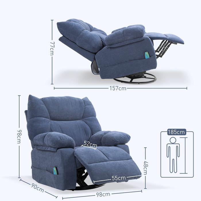 Immagine prodotto Swisshandel24 Poltrona relax Funzione massaggio Funzione riscaldamento elettrico Funzione reclinabile Sistema a
