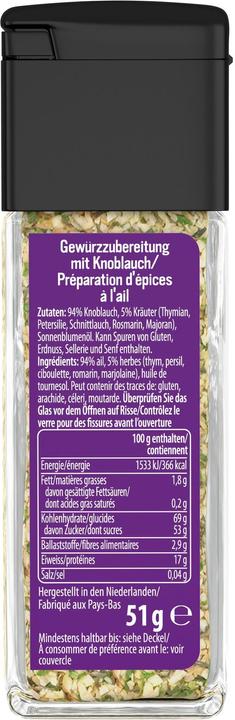 Produktbild Knorr 100% Natürlich Gewürzflocken Knoblauch, Würzmittel Streuer, Würzen ohne Salz und Zucker (51 g)