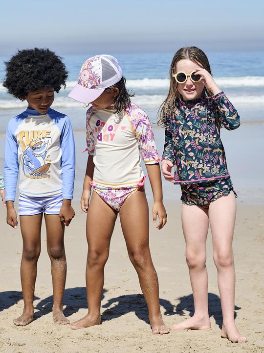 Image du produit Vertbaudet Jungen Strand-Set: UV-Badeshirt & Shorts (140)