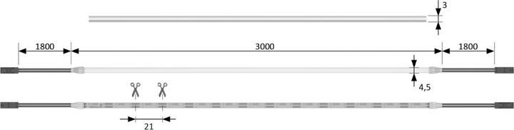 Actual product image Halemeier Versa Linear mini 12VDC xw L=3m 6W/m (Warm white, 300 cm, Indoor)