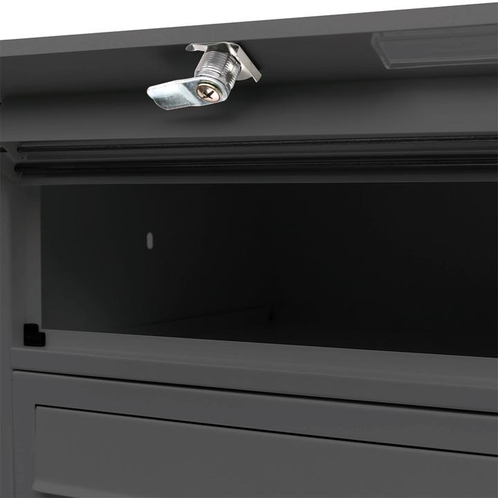 Actual product image Wiltec 6 letterbox system, black 270x513x1500mm Standing letterbox Letterbox