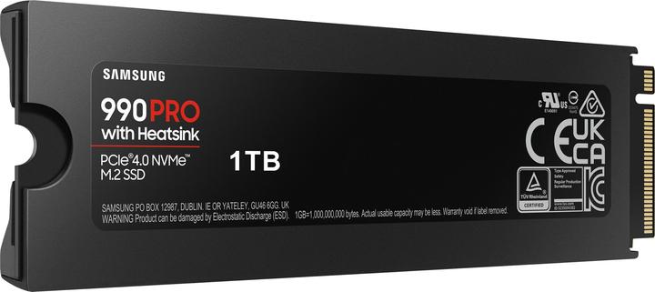 Actual product image Samsung 990 Pro with Heatsink (Retail) (1000 GB, M.2 2280)