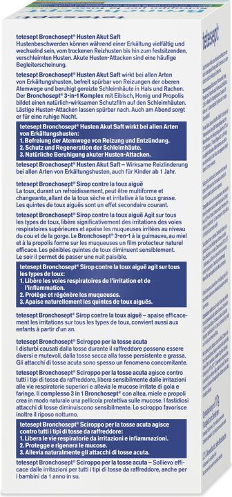 Nutritional values and ingredients Tetesept Bronchosept Cough Acute Juice (1 Piece)