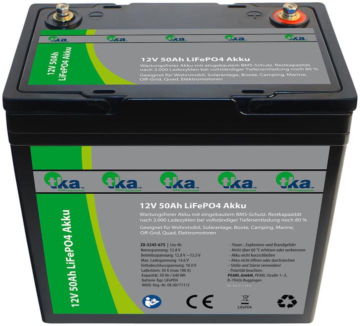 Produktbild TKA LiFePO4-Akku, 12 V, 50 Ah / 640 Wh (12.80 V, 50 Ah)