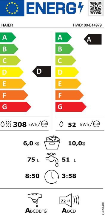 Energy Label Haier Hwd100-b14979-s
