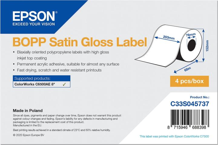 Energie-Label Epson Biaxial gestrecktes Polypropylen (PP)