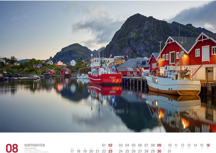 Produktbild Hurtigruten - Unterwegs zwischen Bergen und Kirkenes Kalender 2026 (54 x 42 cm, Harter Einband, Deutsch)