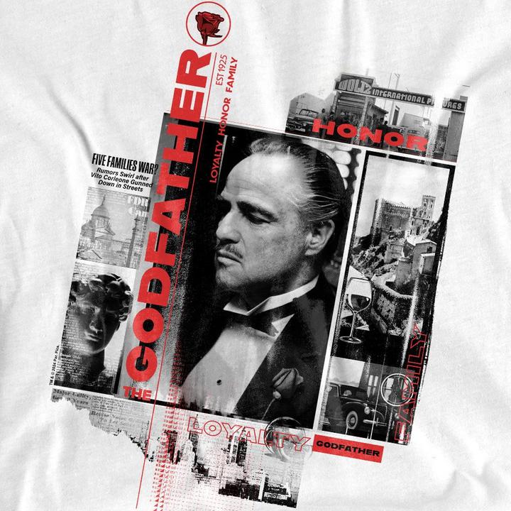 Actual product image The Godfather Unisex Adult Don Vito Corleone Collage T-Shirt (L)