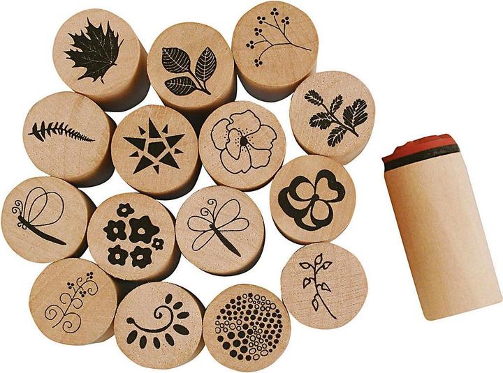 Immagine prodotto Creativ Company Timbri decorativi fiori e foglie, 15 pezzi.