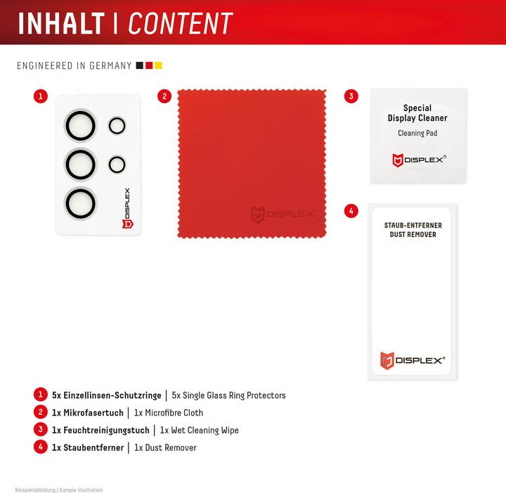 Immagine prodotto Displex Premium Camera Lens Glass, Kamera Schutzglas, Einzelringe (1 Pezzo/i, Samsung Galaxy S25 Ultra)