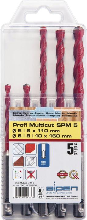 Actual product image Alpen Carbide multi-purpose drill bit set (5 mm, 6 mm, 8 mm, 10 mm)