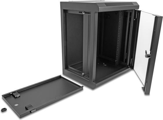 Produktbild Delock 10? Netzwerkschrank mit Glastür 8 HE schwarz (8 HE, 10 Zoll Rack)
