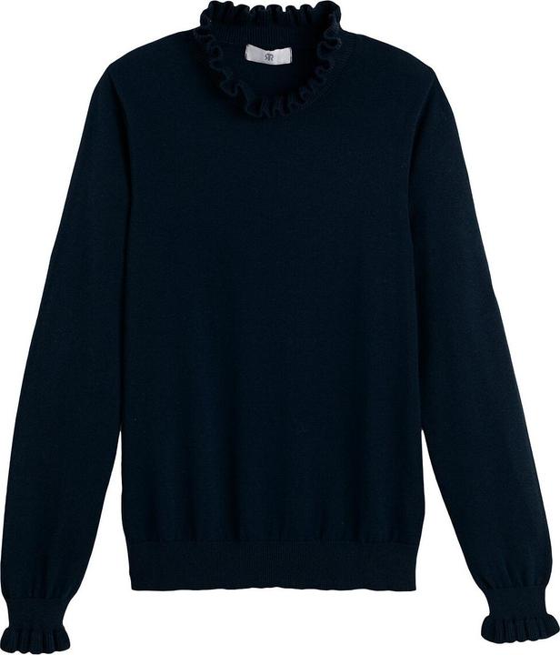 Image du produit La Redoute Collections Pull à col montant ruché et manches longues (XXL)