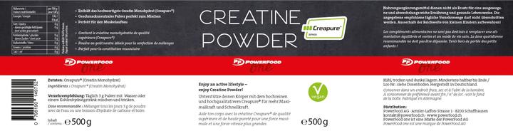 Nährwerte und Zutaten PowerFood One High Grade Creatine (1 Stück, Pulver, 500 g)