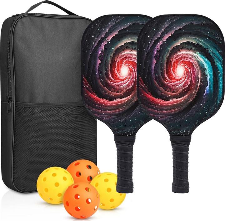 Hermex 6-tlg. Set Pickleball-Schläger Racketsport-Schläger Padelschläger mit Bällen