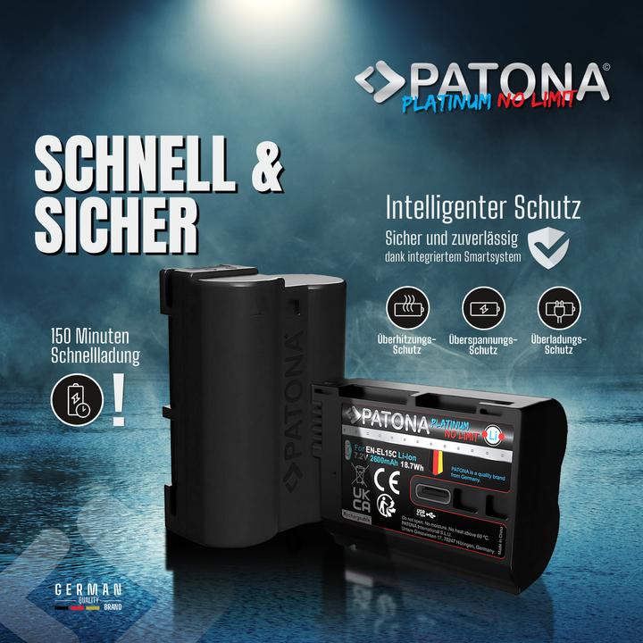 Produktbild Patona Platinum Akku Nikon ENEL15C USB-C (Kamera Akku)