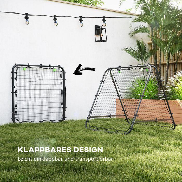 Produktbild Swisshandel24 Fussball Rebounder Kickback Tor Rückprallwand Netz beidseitiger Rückprall, schwarz