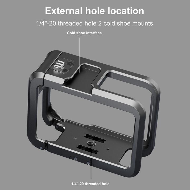 Actual product image Puluz GoPro aluminium mount (Hero 10, Hero 9, Hero 11, GoPro Hero 13, Hero 12)