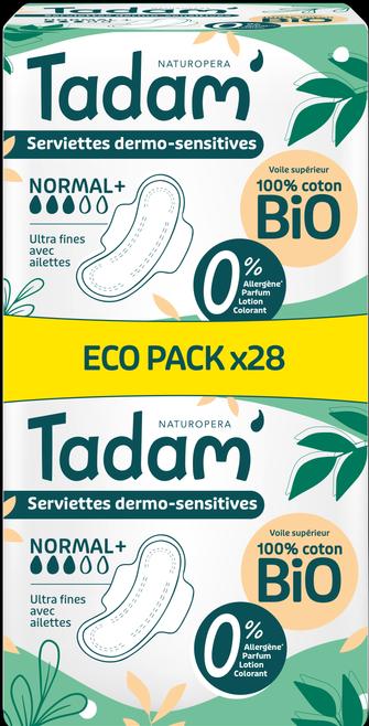 Tadam Binden Dermo-Sensitive Ecopacks Normal + (28 x, Damenbinden)