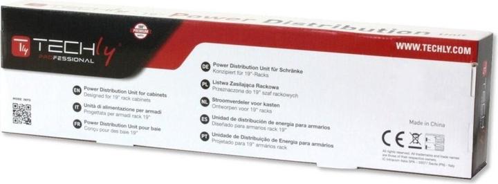 Immagine prodotto Techly I-CASE STRIP-16SH Unità di distribuzione dell'alimentazione (PDU) 6 prese AC 1.5U Alluminio (6 x, CEE 7/3, 3 m)